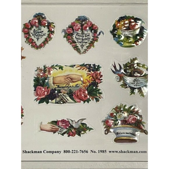NOS Vtg 1980s Victorian Floral Embossed stickers - Picture 3 of 7